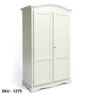 Armadio in Legno, noce scuro e bianco opaco, con 2 ante – Arte povera – Stile classico – Made in Italy – 107x55x197 cm