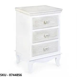 Cassettiera Charlene in legno, Bianco Opaco, 3 cassetti - Stile Moderno Contemporaneo – Made in Italy – 41×33.5×68.5 cm