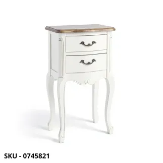 Cassettiera Justine in legno, Bianco Opaco, 2 cassetti - Stile Moderno Contemporaneo - Made in Italy - 40x30x67 cm