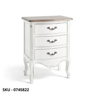 Cassettiera Justine in legno, Bianco Opaco, 3 cassetti - Stile Moderno Contemporaneo - Made in Italy - 50x35x66 cm