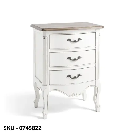 Cassettiera Justine in legno, Bianco Opaco, 3 cassetti - Stile Moderno Contemporaneo - Made in Italy - 50x35x66 cm