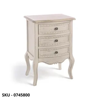 Comodino Clarisse Porta Lampada in Legno Paulownia, 1, 2 o 3 Cassetti- Stile Moderno – Made in Italy