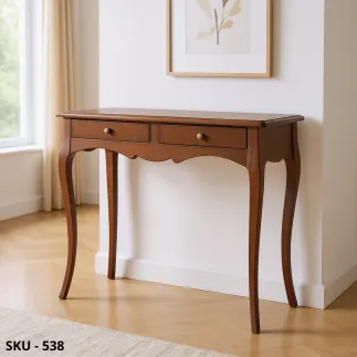 Gruppo 1 Consolle, noce scuro e bianco opaco, 2 cassetti e 1 specchiera - Arte povera - Made in Italy - 95x41x80 cm, 70x80 cm