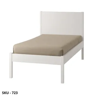Letto matrimoniale o singolo in legno, Bianco Opaco - Arte Povera - Made in Italy - 174x212x115 cm e 100x212x115 cm