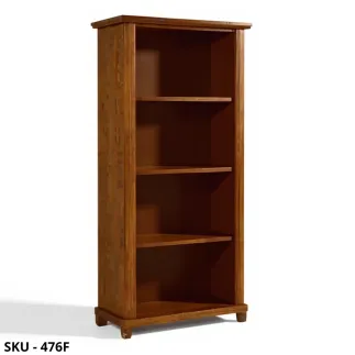 Libreria in legno, noce scuro, 3 mensole e base a zoccolo - Arte povera - Stile classico - Made in Italy - 87x40x189 cm