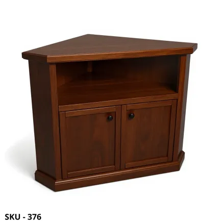 Mobile porta TV ad angolo, noce scuro o bianco, con 2 ante - Arte povera - Stile classico - Made in Italy - 72x63x80 cm