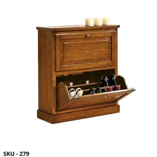 Scarpiera in legno, noce scuro e bianco opaco, 2,3,4 e 5 ante - Arte povera - Made in Italy - 80x100/140/170/200x30 cm