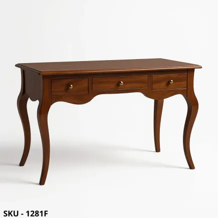 Scrivania classica, bianco opaco e noce scuro, con 3 cassetti – Arte Povera - Made in Italy – 130x75x80 cm o 150x75x80 cm