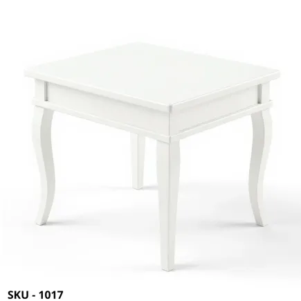Tavolino a bacheca in legno, bianco opaco, con piano apribile - Arte Povera - Stile classico - Made in Italy - 60x60x45 cm