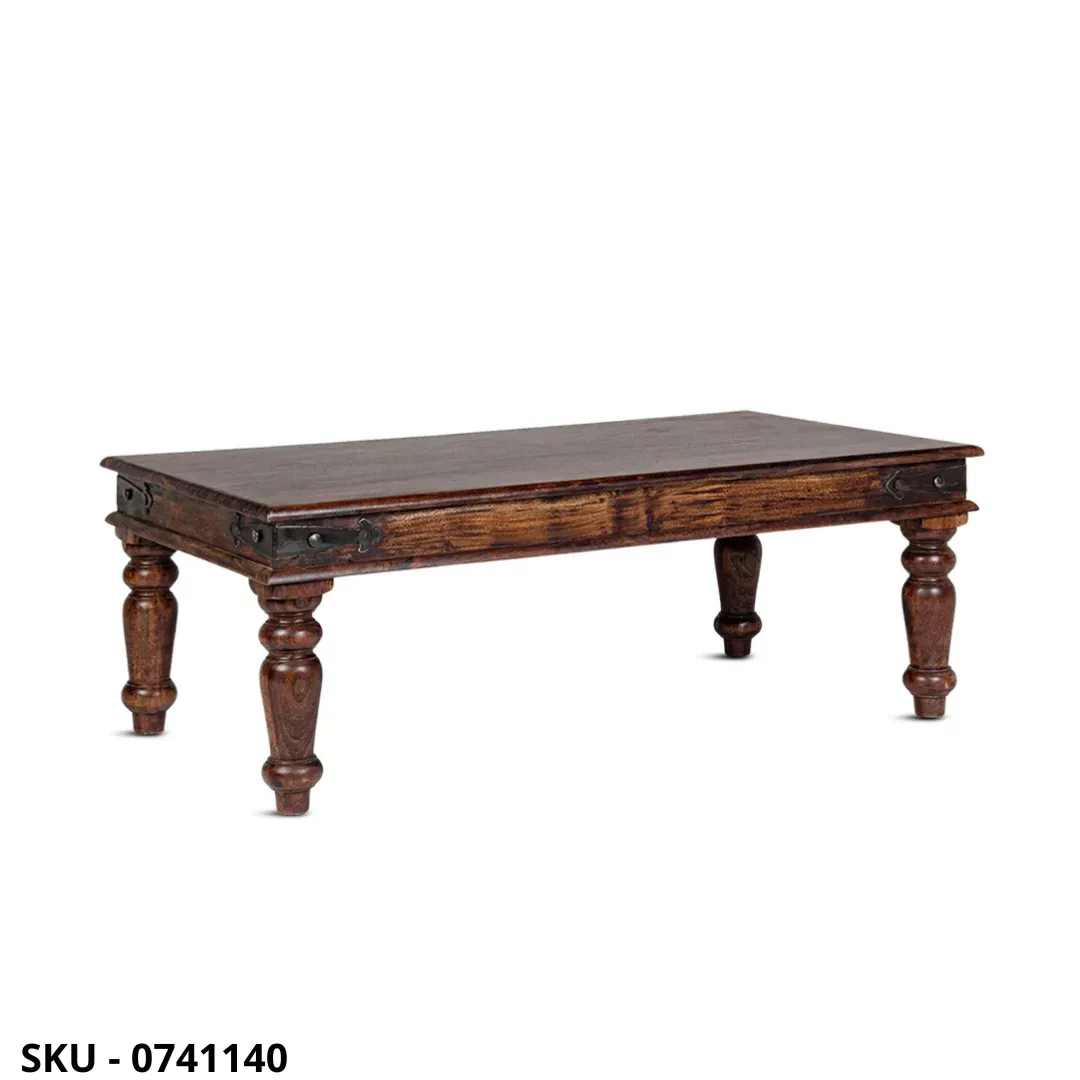 Tavolino  Jaipur in Legno di Acacia, gambe a cipolla - Made in Italy