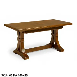 Tavolo fratino allungabile, noce scuro e bianco opaco - Arte povera - Made in Italy - 160x85x78 cm, 180x85x78 cm, 180x100x78 cm