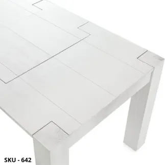 Tavolo allungabile, bianco spazzolato, 2 prolunghe - Stile Moderno - Stile Contemporaneo - Made in Italy - 140/160/180×90x77 cm