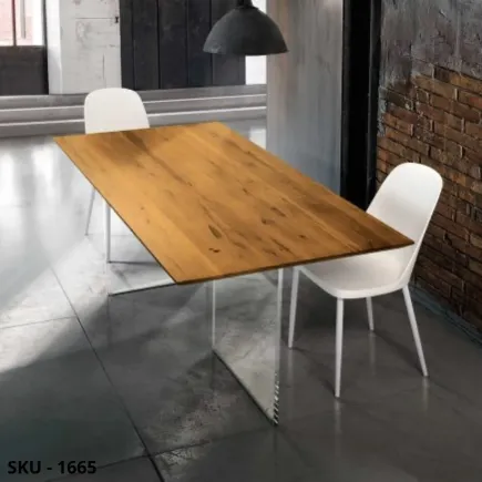 Tavolo Fisso, Grano, base in vetro temperato – Stile Moderno – Made in Italy – 160×90x75 cm, 180×90x75 cm, 250×100x75 cm