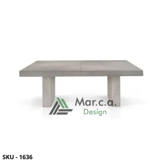 Tavolo allungabile, bianco consumato, rovere nodato, finitura beton, 5 o 6 allunghe da 50 cm – Stile Moderno – Made in Italy