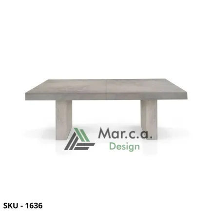 Tavolo allungabile, bianco consumato, rovere nodato, finitura beton, 5 o 6 allunghe da 50 cm – Stile Moderno – Made in Italy