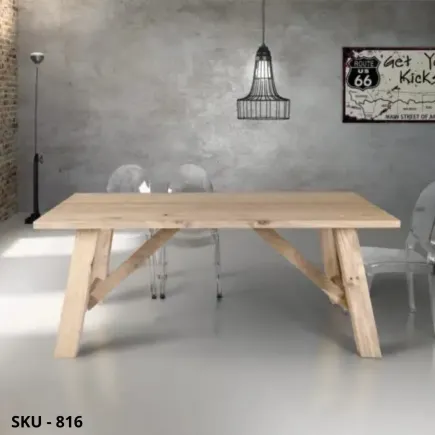 Tavolo fisso in rovere massello nodo aperto – Stile Moderno – Contemporaneo - Made in Italy – 180x90x78 cm, 250x100x78 cm