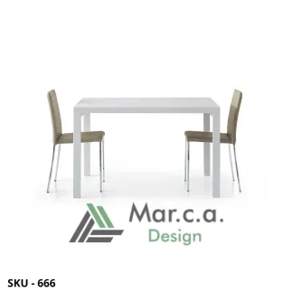 Tavolo allungabile in legno nobilitato, bianco frassinato, tortora, 2 allunghe - Stile Moderno - Made in Italy