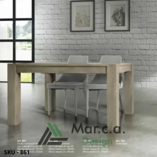 Marca-design-shop- Tavolo allungabile -2 allunghe laterali - Stile Moderno - Made in Italy