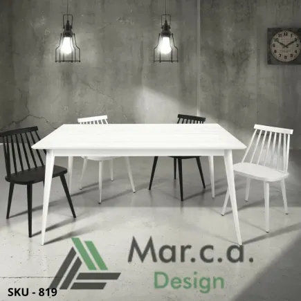 Tavolo allungabile in legno, bianco, abete spazzolato, 1 allunga da 50 cm - Stile Moderno- Contemporaneo - Made in Italy