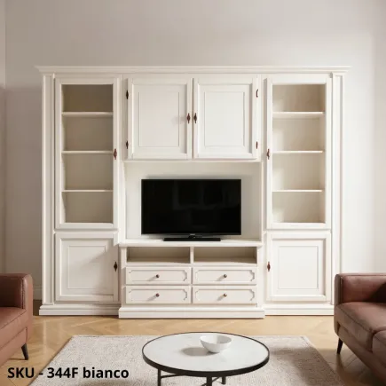 marca-design-shop-Parete-attrezzata-libreria-bianco-soggiorno-in-legno-arte-povera-noce-marcadesign-sku344fbianco-ambientata