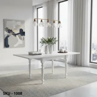 Tavolo Allungabile a libro, Noce Scuro e Bianco Opaco - Arte Povera - Made in Italy - 100x100 cm chiuso, 200x100 cm aperto