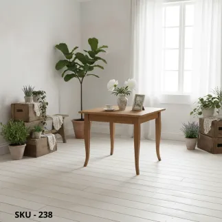 Tavolo Fisso, Noce Scuro e Bianco Opaco, Gambe a Sciabola - Made in Italy - 80x80x78 cm, 90x90x78 cm, 120x80x78 cm