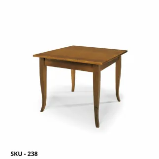 Tavolo Fisso, Noce Scuro e Bianco Opaco, Gambe a Sciabola - Made in Italy - 80x80x78 cm, 90x90x78 cm, 120x80x78 cm