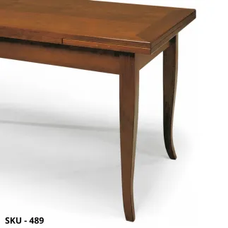 Tavolo allungabile in legno, Noce Scuro Bassano, con 4 prolunghe - Arte Povera - Stile Classico - Made in Italy - 180x85x75 cm