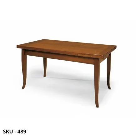 Tavolo allungabile in legno, Noce Scuro Bassano, con 4 prolunghe - Arte Povera - Stile Classico - Made in Italy - 180x85x75 cm