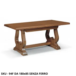 Tavolo fratino allungabile in legno, noce scuro – Arte povera - Stile Classico – Made in Italy – 180×100×79 o 180×85×79 cm