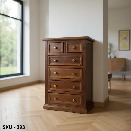 Cassettiera in Legno, 4 cassetti e 2 Cassettini - Made in Italy