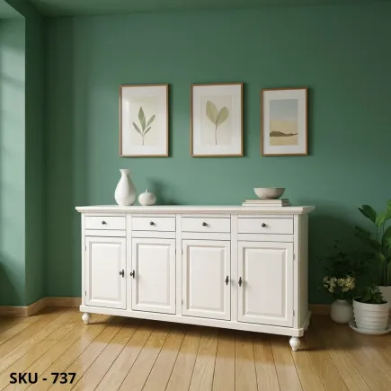 Credenza in Legno,  4 Ante e 4 Cassetti - Arte Povera - Made in Italy