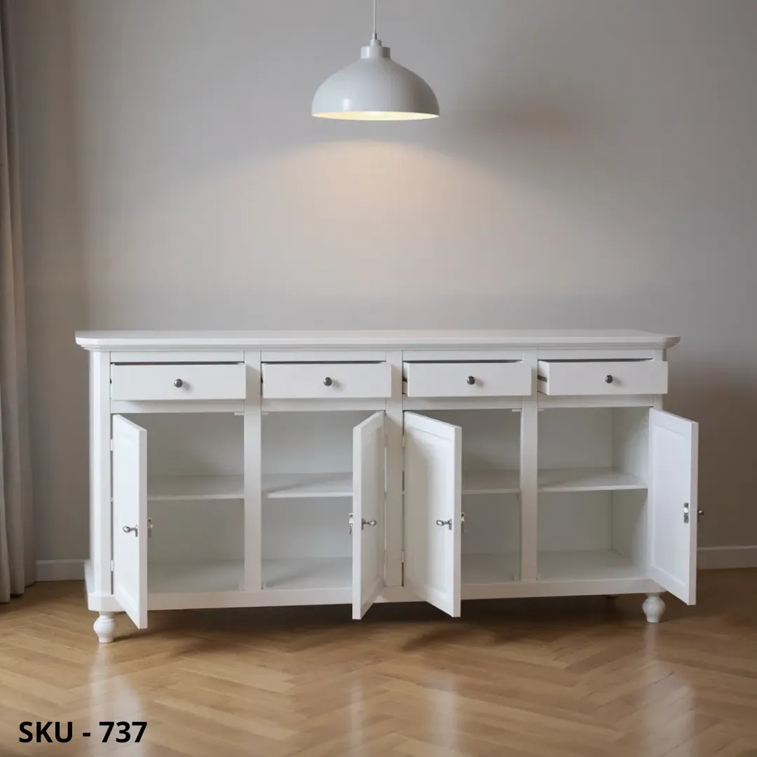 Credenza in Legno,  4 Ante e 4 Cassetti - Arte Povera - Made in Italy