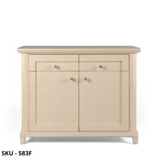 Credenza, Madia in Legno, Avorio, con 2 Ante e 2 Cassetti - Arte Povera - Stile Classico - Made in Italy - 150/120x40x90 cm