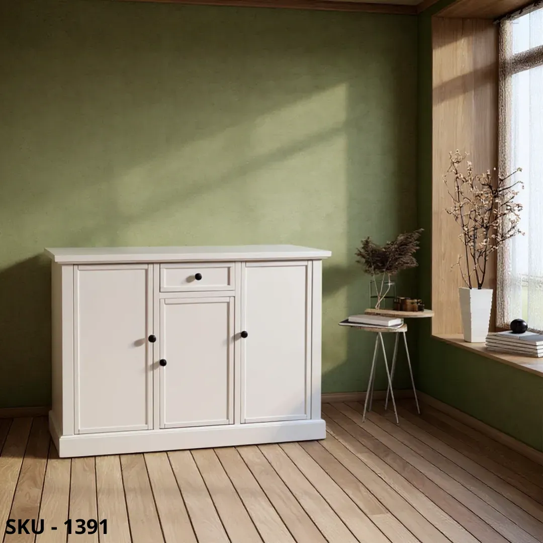 Credenza, Madia in Legno, 3 Ante - Arte Povera - Made in Italy