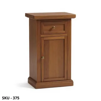 Mobile Porta Telefono, Noce Scuro, con Anta e Cassetto - Arte Povera - Stile Classico - Made in Italy - 46x31x76 cm