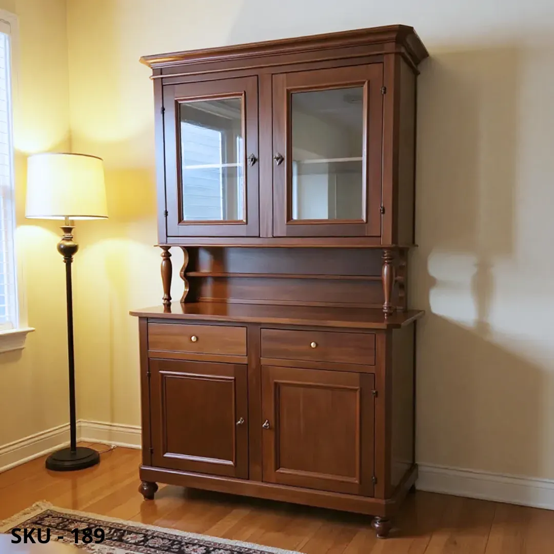 Vetrina, con 2 Ante Vetrate, 2 Cassetti e 2 Sportelli - Made in Italy