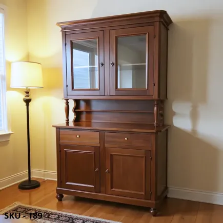 Vetrina, con 2 Ante Vetrate, 2 Cassetti e 2 Sportelli - Made in Italy