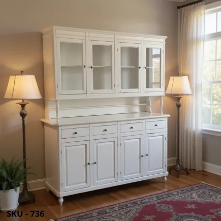 Vetrina in Legno, 4 Ante e 4 Cassetti - Arte Povera - Made in Italy