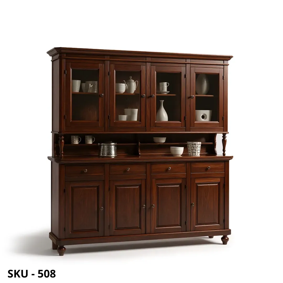 Vetrina in Legno, 4 Ante e 4 Cassetti - Arte Povera - Made in Italy