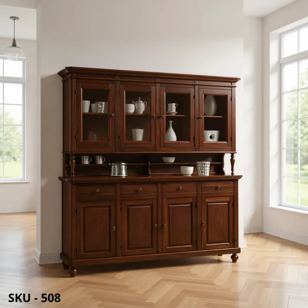 Vetrina in Legno, 4 Ante e 4 Cassetti - Arte Povera - Made in Italy