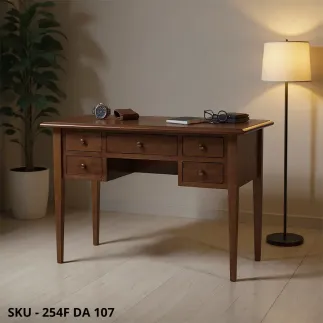 Scrivania, Noce scuro e Bianco Opaco, 5 cassetti - Arte povera - Made in Italy - 107x56x81 cm, 130x65x81 cm, 150x65x81