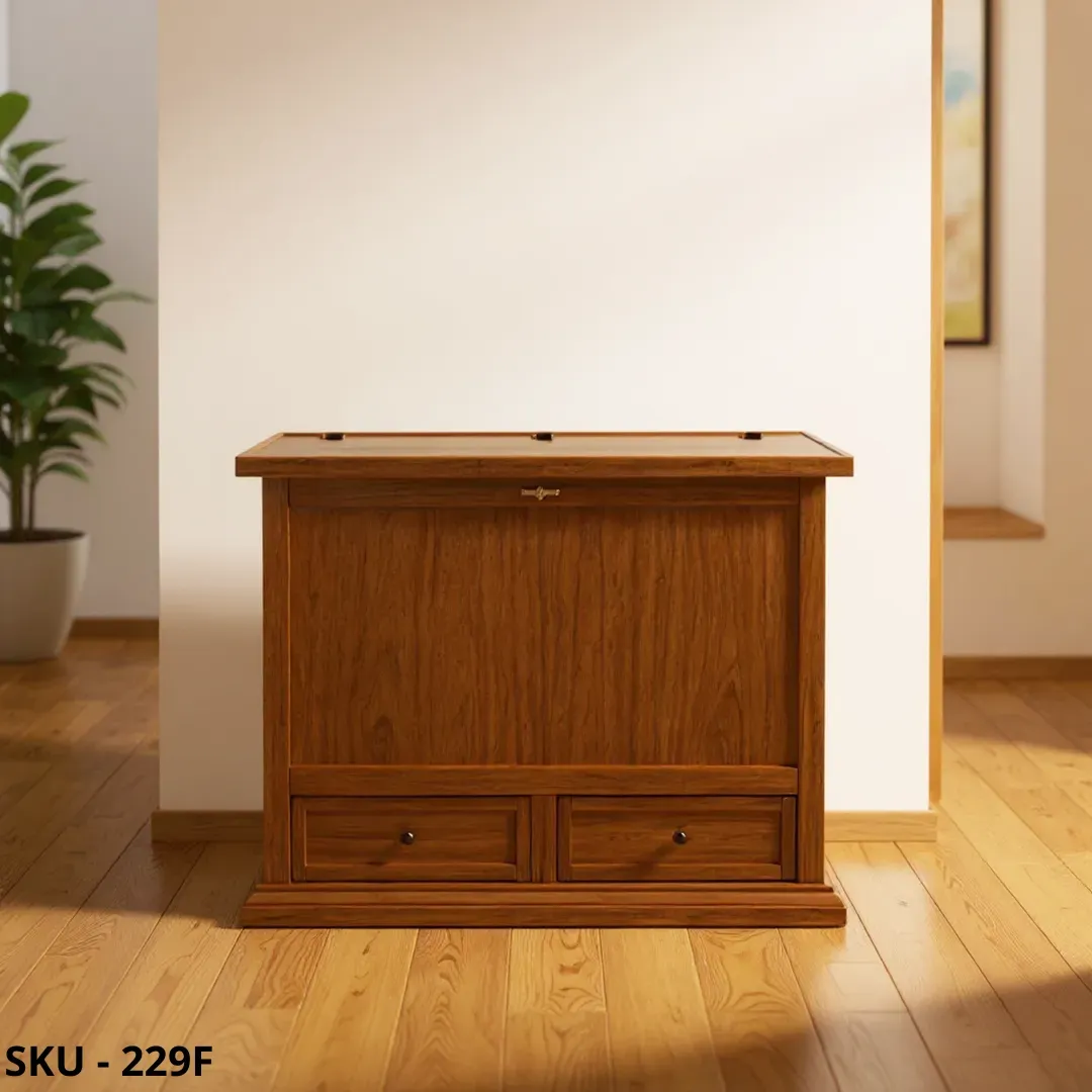 Baule in legno, con 1 anta e 2 cassetti - Arte povera - Made in Italy