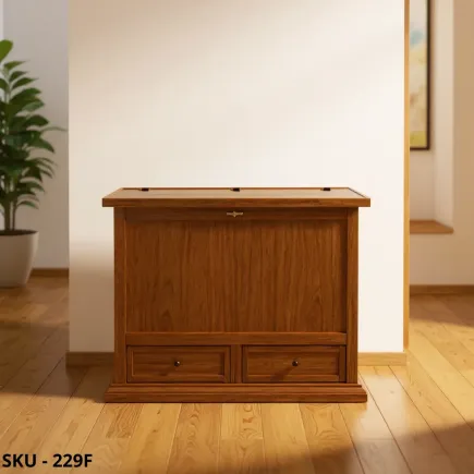 Baule in legno, con 1 anta e 2 cassetti - Arte povera - Made in Italy