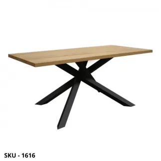 Tavolo fisso in legno di rovere impiallacciato con gambe in metallo – Stile Moderno - Contemporaneo - Made in Italy