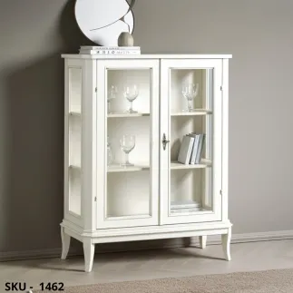 Vetrina Piccola in Legno, 2 Ante in Vetro - Arte Povera, Made in Italy