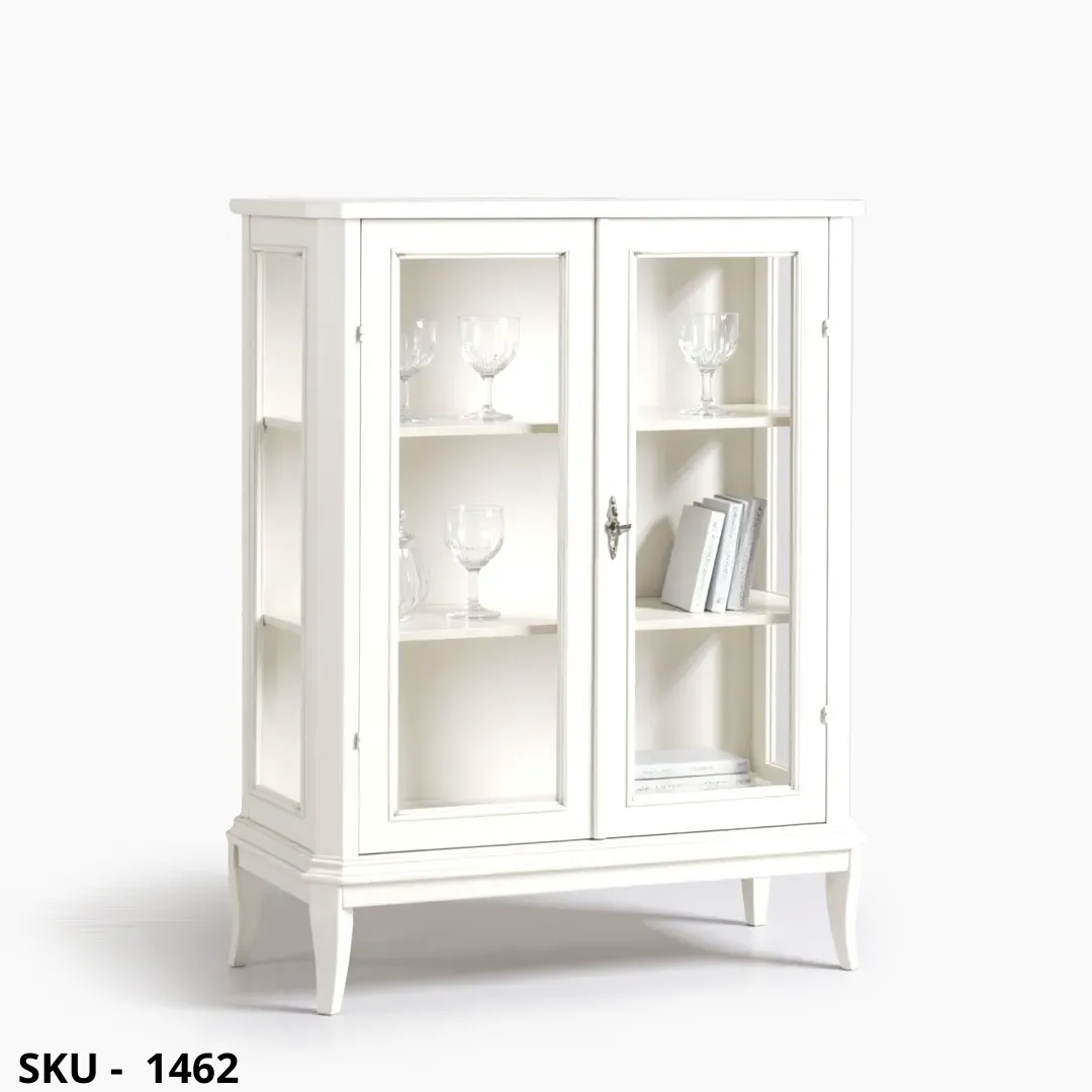 Vetrina Piccola in Legno, 2 Ante in Vetro - Arte Povera, Made in Italy