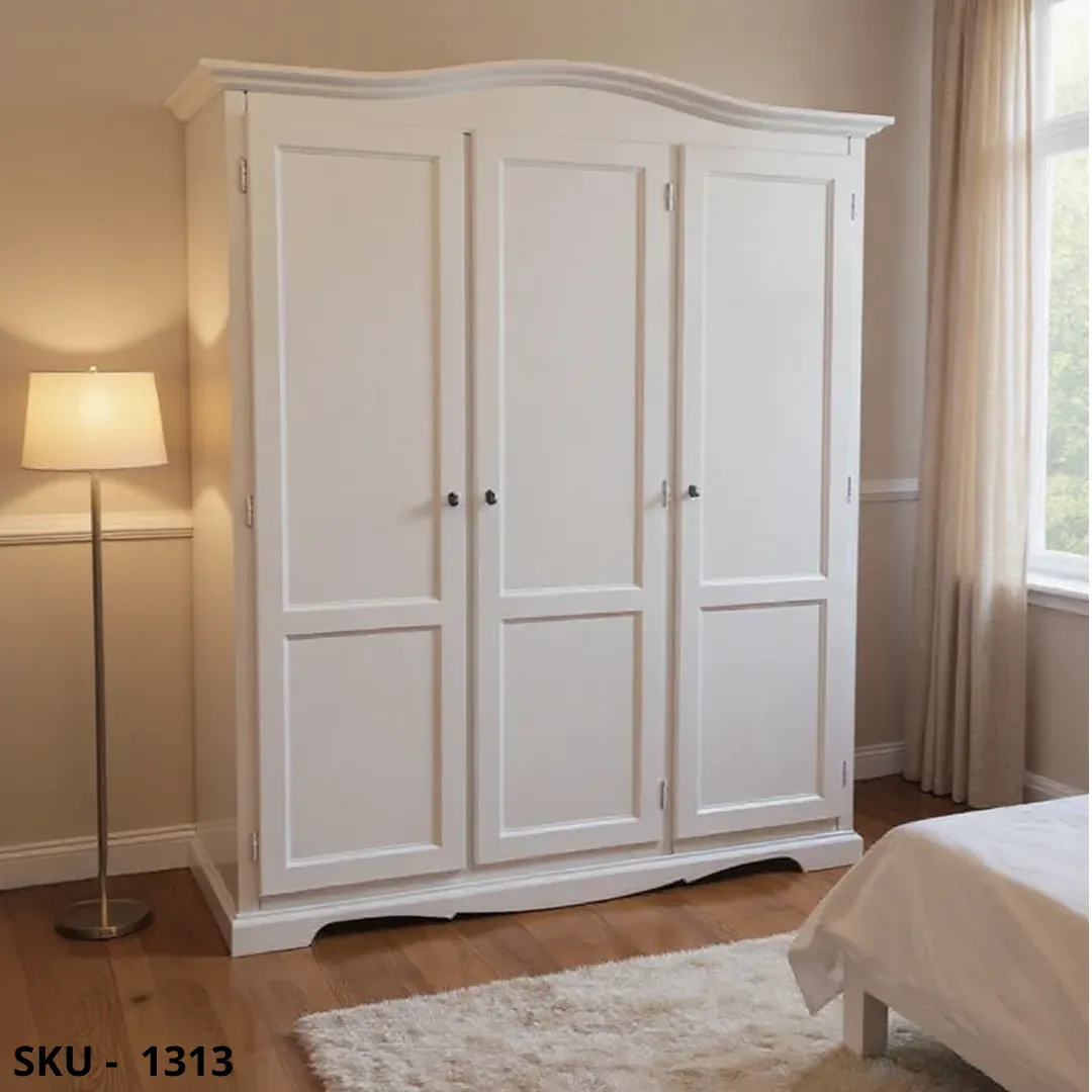 Armadio in legno, con 3 ante - Arte povera - Made in Italy