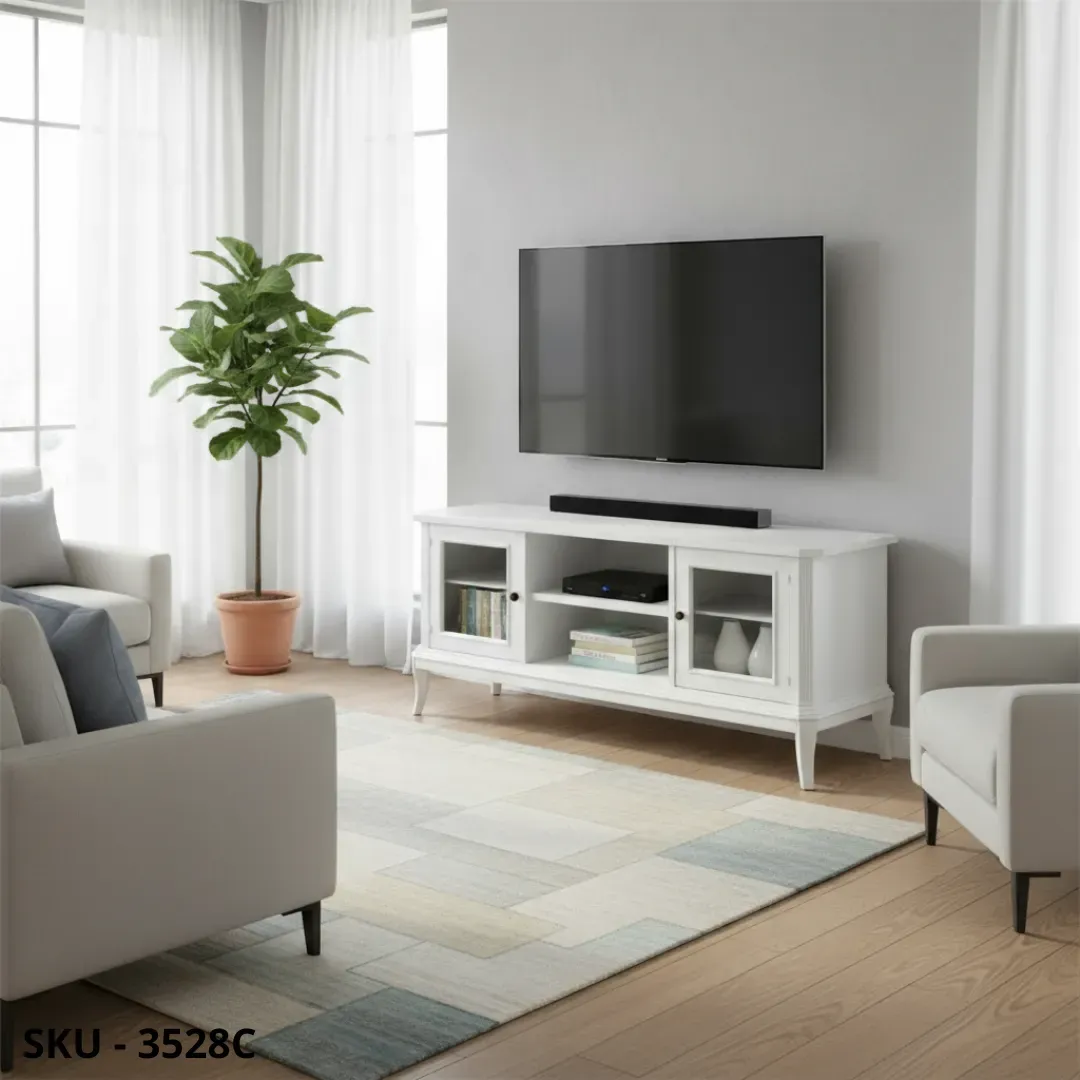 Marca-design-shop- Mobile porta TV in legno con ante in vetro- Arte Povera, Stile Classico - Made in Italy