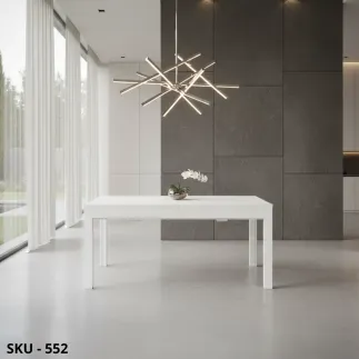 Tavolo allungabile, bianco frassinato,  moro wengè, rovere grigio, 4 allunghe da 43 cm – Stile Moderno – Made in Italy